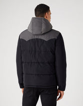 Wrangler Puffer Jacket Męska Kurtka Zimowa z Kapturem Ciepła Black W40AWU100